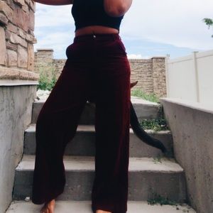 Vintage Red Corduroy High Waisted Pants